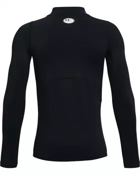 Черная/белая рубашка с длинными рукавами Coldgear Armor Mock для мальчиков Under Armour