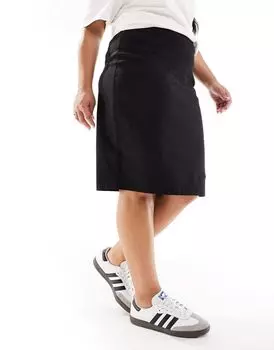 Черная бенгалиновая юбка с завышенной талией ASOS DESIGN Curve ASOS