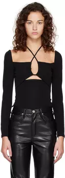 Черная блуза с лямкой на шее FRAME