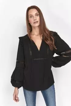 Черная блуза Studio с декоративной вставкой Sonder, черный