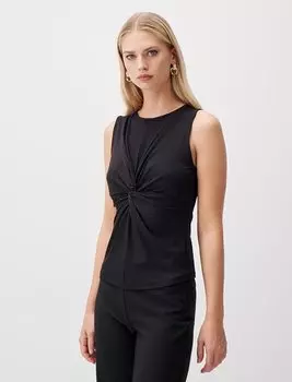 Черная блузка без рукавов с круглым вырезом и каменным принтом Jimmy Key