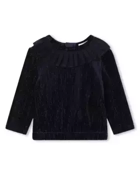 Черная блузка с длинными рукавами для девочки Carrement Beau