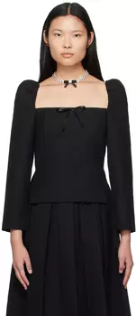 Черная блузка с квадратным вырезом Shushu/Tong
