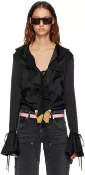 Черная блузка с оборками Blumarine
