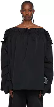Черная блузка с открытыми плечами MM6 Maison Margiela