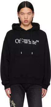 Черная большая книжная толстовка с капюшоном для скейтбординга Off-White, черный/белый