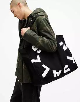 Черная большая сумка-тоут унисекс All Saints Tierra AllSaints