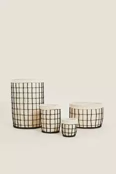 Черная бумажная корзина Zara, черный