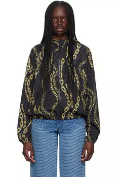 Черная цепочка кутюрная куртка Versace Jeans Couture