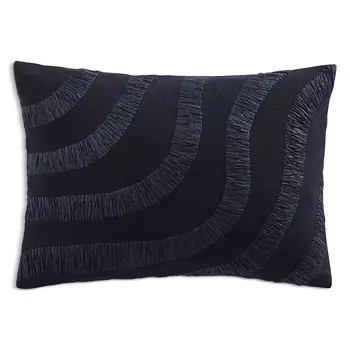Черная декоративная подушка Donna Karan Home Wave, 14 x 20 дюймов, черный
