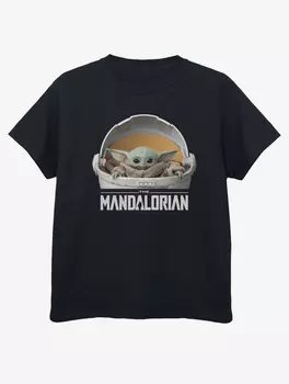 Черная детская футболка NW2 The Mandalorian The Child Pod Kids George., черный