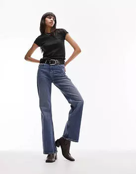 Черная длинная повседневная футболка Topshop