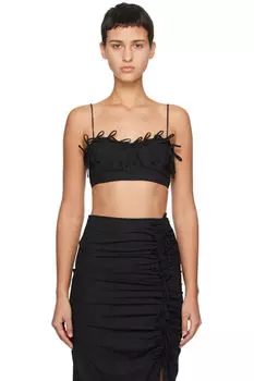 Черная драпированная майка GANNI