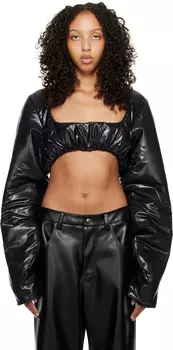 Черная дутая блузка Sia Arnika