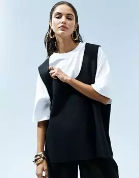 Черная двухслойная туника с аквалангом ASOS DESIGN