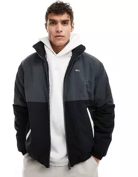Черная двусторонняя флисовая куртка тедди Tommy Jeans