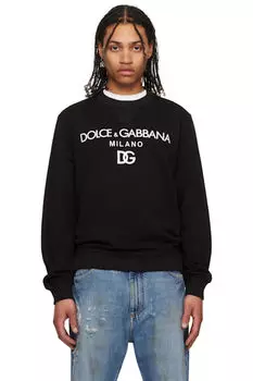 Черная джерси-толстовка с вышивкой «DG» Dolce&Gabbana