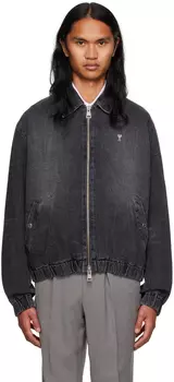 Черная джинсовая куртка AMI Alexandre Mattiussi Ami de C?ur