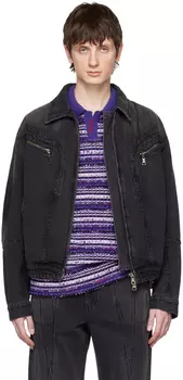 Черная джинсовая куртка на молнии Andersson Bell