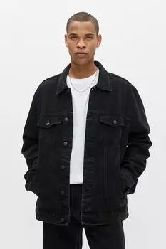 Черная джинсовая куртка PULL&amp;BEAR
