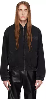 Черная джинсовая куртка с эффектом потертостей Fiorucci