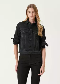 Черная джинсовая куртка с классическим воротником Off-White