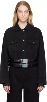 Черная джинсовая куртка с пряжкой Lado Bokuchava