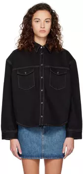 Черная джинсовая куртка свободного кроя WARDROBE.NYC