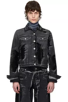 Черная джинсовая куртка «The Flocked» Jean Paul Gaultier