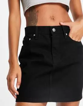 Черная джинсовая мини-юбка \"original\" ASOS DESIGN