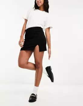 Черная джинсовая мини-юбка стрейч ASOS DESIGN