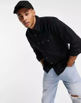 Черная джинсовая рубашка Levi's Barstow с карманами
