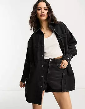 Черная джинсовая рубашка оверсайз ASOS DESIGN