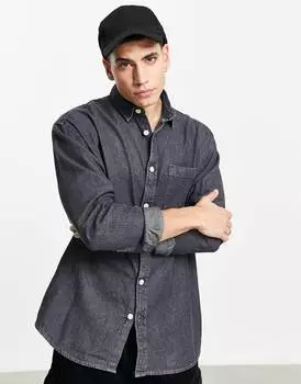 Черная джинсовая рубашка оверсайз в стиле 90-х ASOS DESIGN