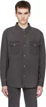 Черная джинсовая рубашка в стиле вестерн Levi's