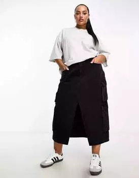 Черная джинсовая юбка-карго DTT Plus Lyla Don't Think Twice