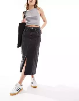 Черная джинсовая юбка миди Tommy Jeans Claire