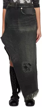 Черная джинсовая юбка-миди увеличенного размера в 1,5 раза Doublet