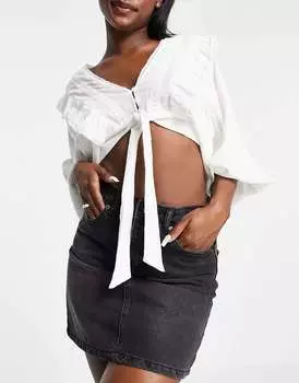 Черная джинсовая юбка с завышенной талией DTT Gabby Don't Think Twice