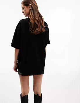 Черная фактурная футболка оверсайз ASOS DESIGN
