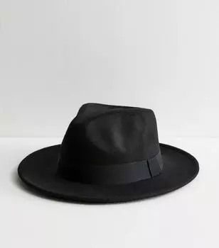 Черная фетровая шляпа-федора New Look, черный