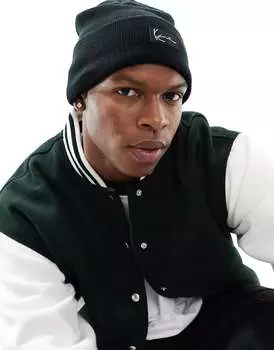 Черная фирменная шапка-бини Karl Kani