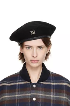 Черная фирменная шерстяная кепка MISBHV