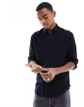 Черная фланелевая рубашка Jack & Jones