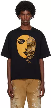 Черная флокированная футболка kolor