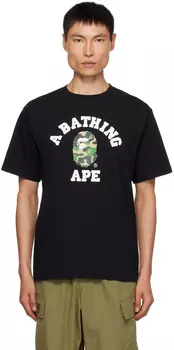Черная футболка ABC Camo College BAPE