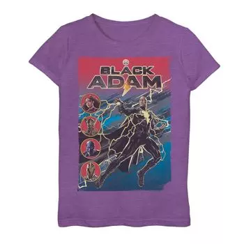 Черная футболка Adam Lightning Adam & JSA для девочек 7–16 лет с плакатом Licensed Character