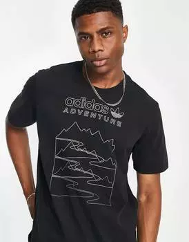 Черная футболка adidas Originals Adventure в горах