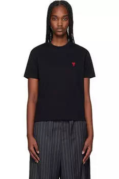 Черная футболка Ami de Coeur из органического хлопка AMI Paris