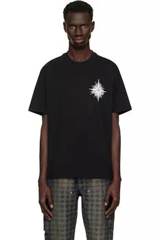 Черная футболка «Amiri» со звездами